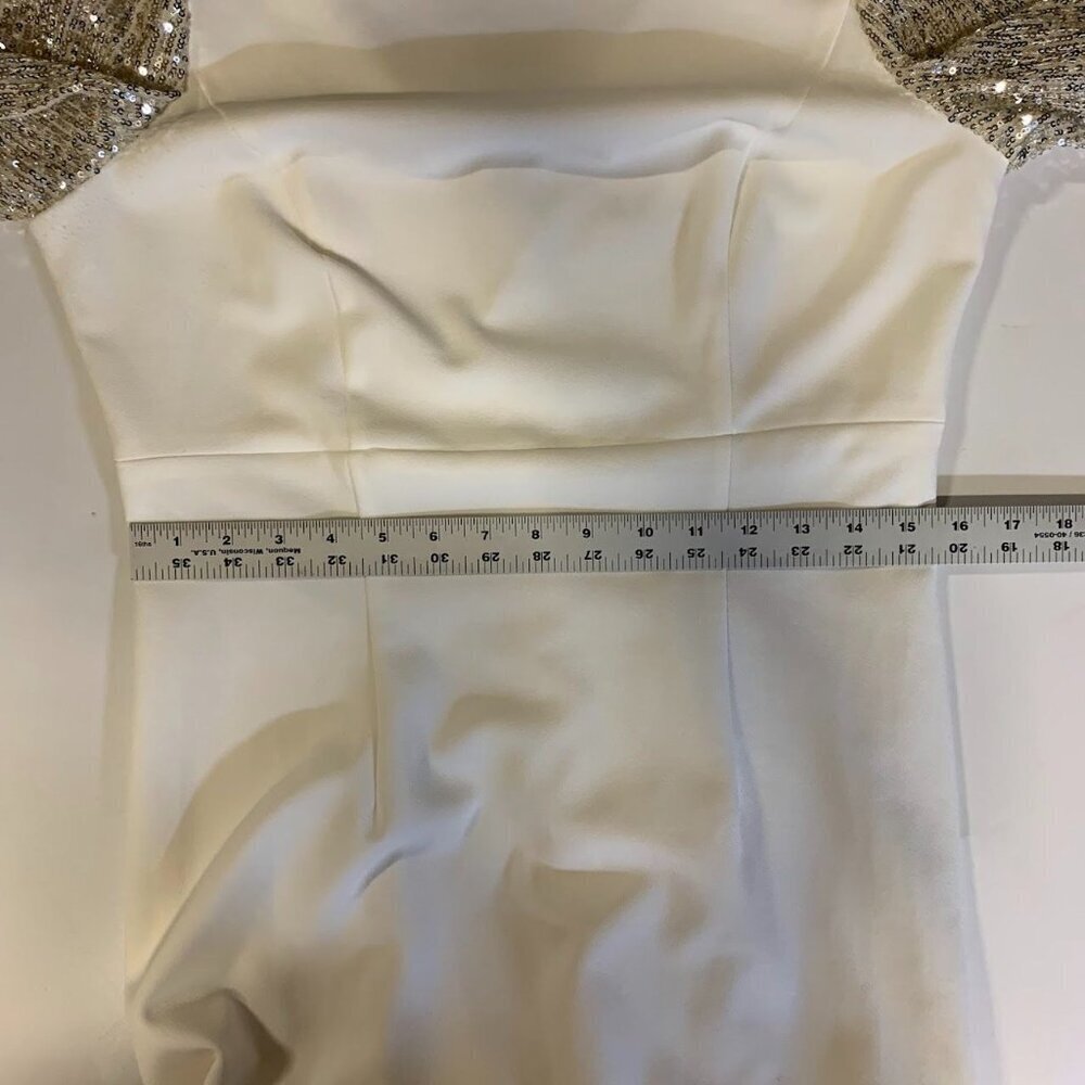 Eliza J Women's Glitter-Sleeve Long Gala Formal Slit‎ Gown Size 12 - Picture 14 of 15